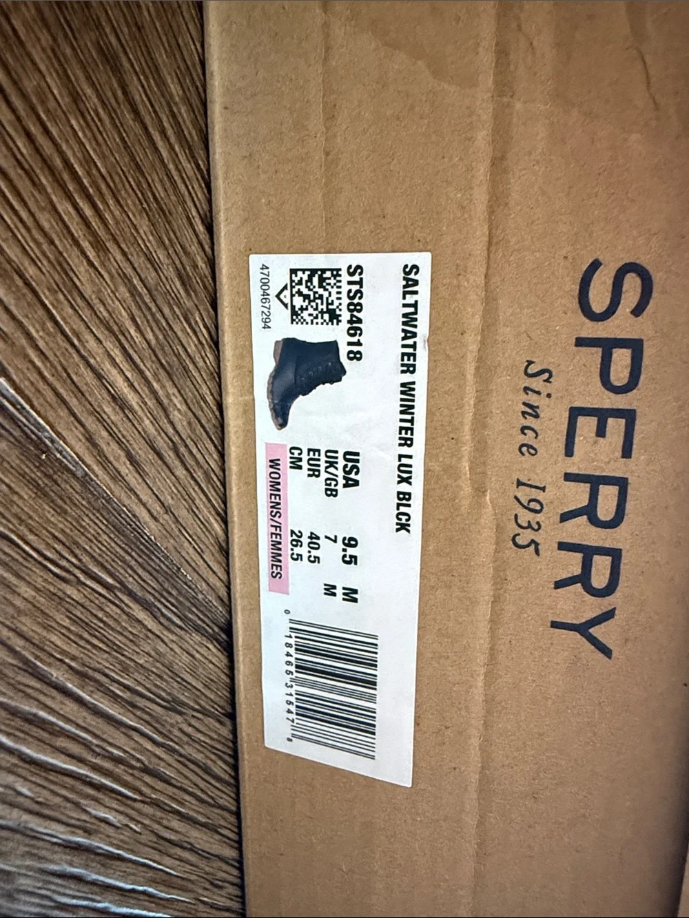 Sperry Black Quilted Lace-Up Duck Boots with Brown Soles
